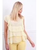 Yellow elegant blouse with ruffles MP28438 - Online store - Boutique